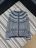 Dior 2025 Knitted Cardigan White and Gray Wool