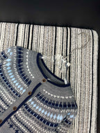 Dior 2025 Knitted Cardigan White and Gray Wool