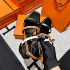 HM  2026 Eve Sandal Black Brown White Leather 545948