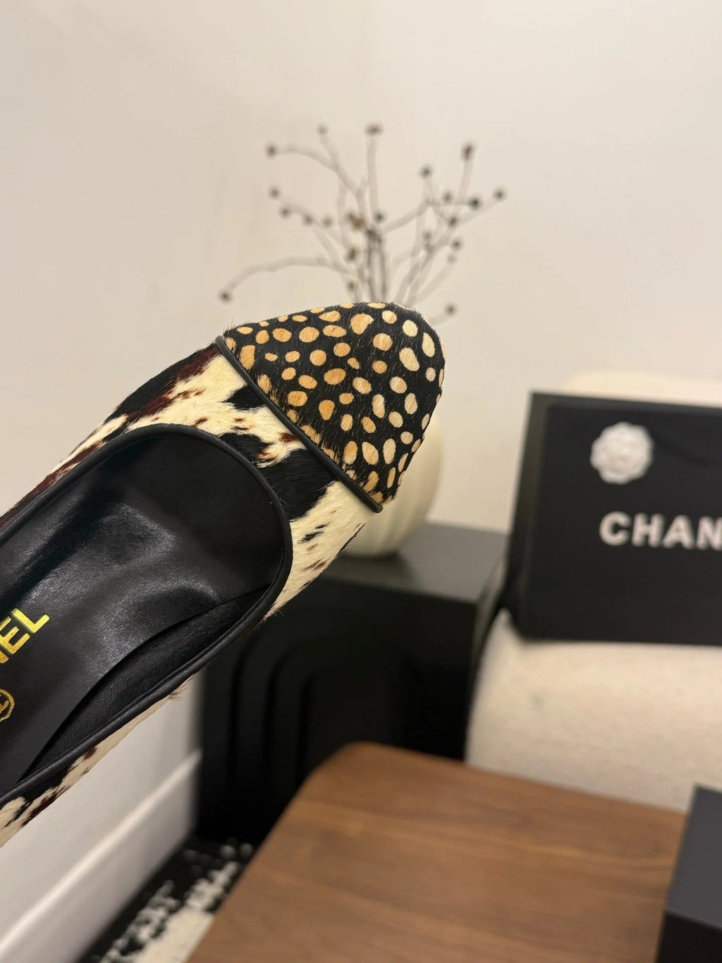 Chanel 2026 Pump Black White Brown Horsehair Calfskin 686502