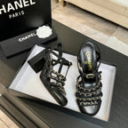 CC 2026 Chunky Heel Sandals 75   Leather