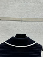 Chanel 2026 Collar Knitted Vest Cardigan Black Cotton Silk 170688