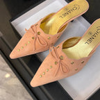 CC 2026 High Heeled Mule 65 Gold Suede Sheepskin 700582