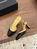 Chanel 2026 Slingback Patent Leather with Sheepskin 696136