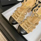 CC 2026 Chunky Heel Sandals 75   Leather