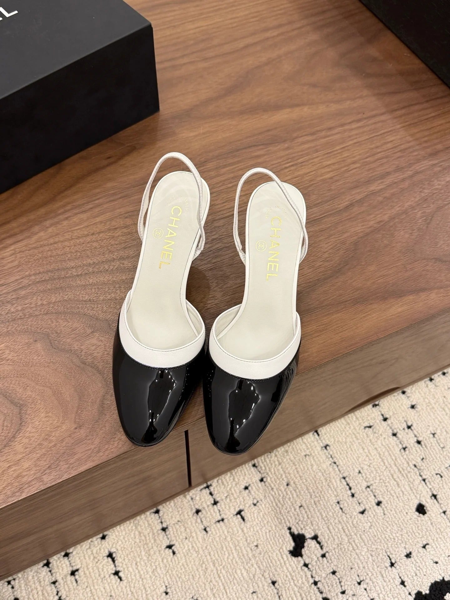 Chanel 2026 Slingback Patent Leather with Sheepskin 696136