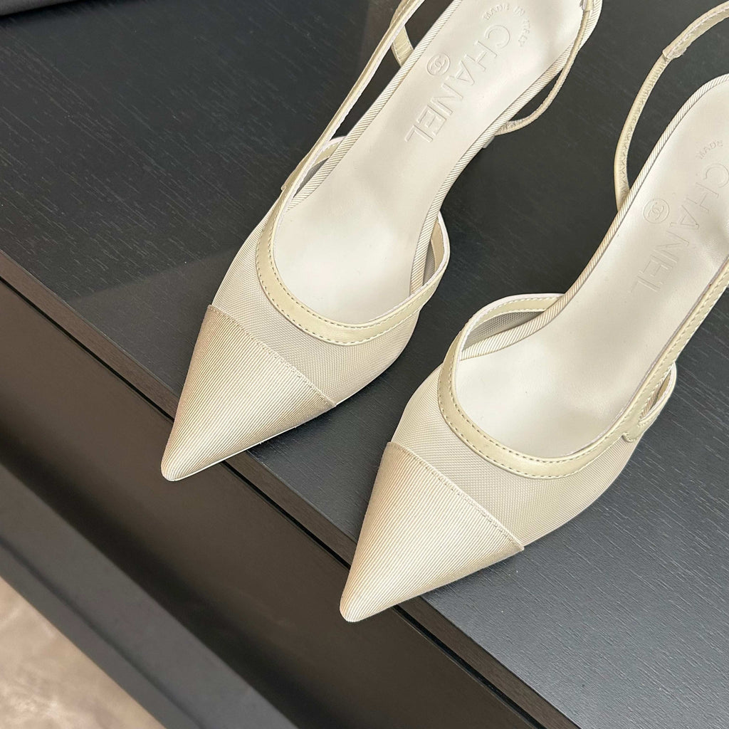 CC 2026 Slingback 70 Mesh Satin Leather