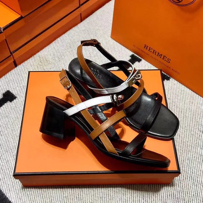 HM  2026 Eve Sandal Black Brown White Leather 545948