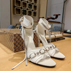 Balenciaga 26s Peep Toe Sandals 105   Leather