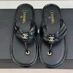 Chanel 2026 Flip-slop Sandal Black Lambskin