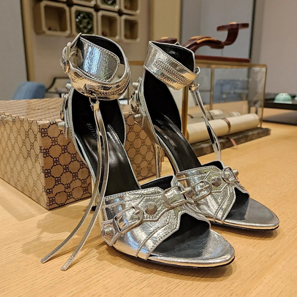 Balenciaga 26s Peep Toe Sandals 105   Leather