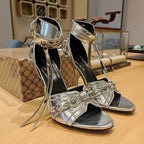 Balenciaga 26s Peep Toe Sandals 105   Leather