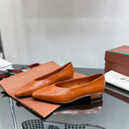 LP REBECCA BALLERINAS GLOSSY CARAMEL CALFSKIN