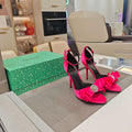 Balenciaga 26s High Heel Sandals 100 Satin Sheepskin Ribbon