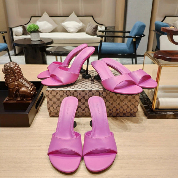 Balenciaga 26s High Heeled Sandals Pink Sheepskin 681280