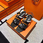 HM  2026 Eve Sandal Black Brown White Leather 545948