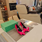 Balenciaga 26s High Heel Pump 70 Satin Sheepskin Ribbon