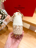 Valentino 25 Platform Sandal White Leather 240601