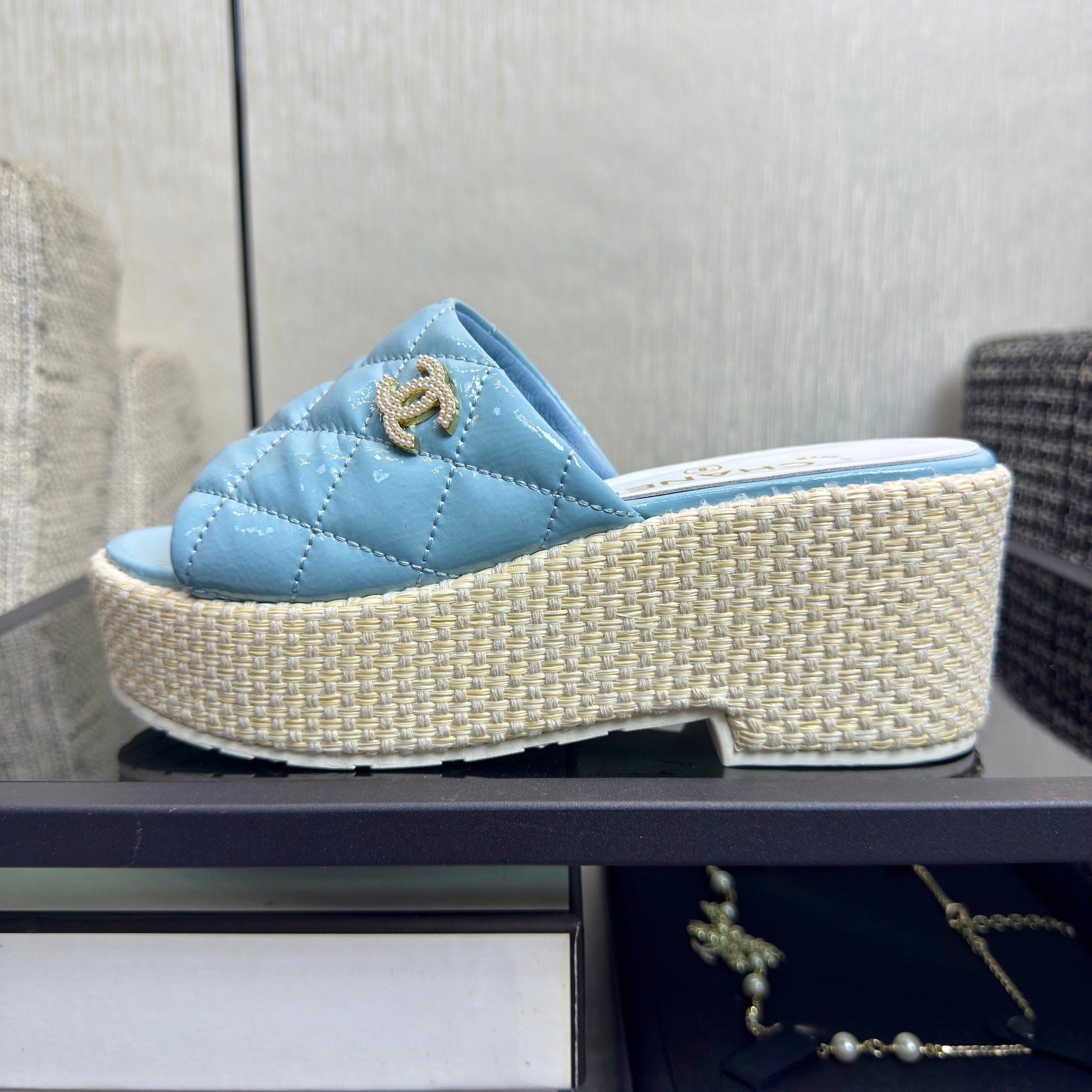 CC 25S Espadrille Platform Wedge Slides