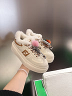 Fendi 2025 Match Platform Sneakers White mix Brown Leather Wool 562579