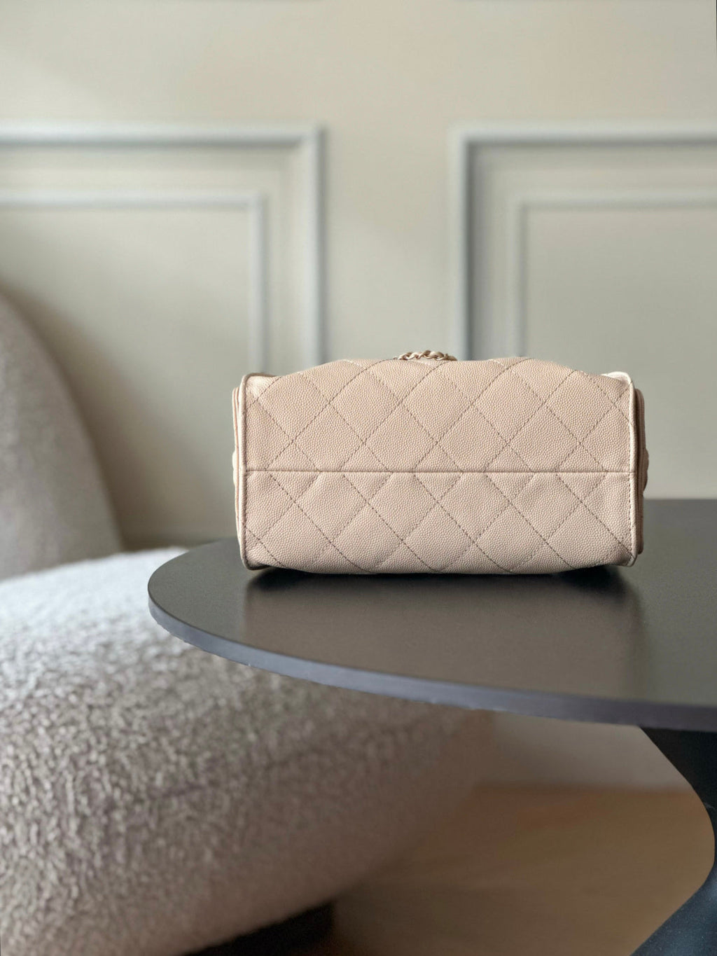 CC 26c Hobo Bag 22cm Beige Caviar Leather GHW