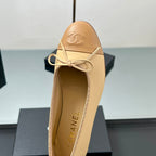CC Ballet Flats 20mm Beige Sheepskin Mix Gold Pattern 266678