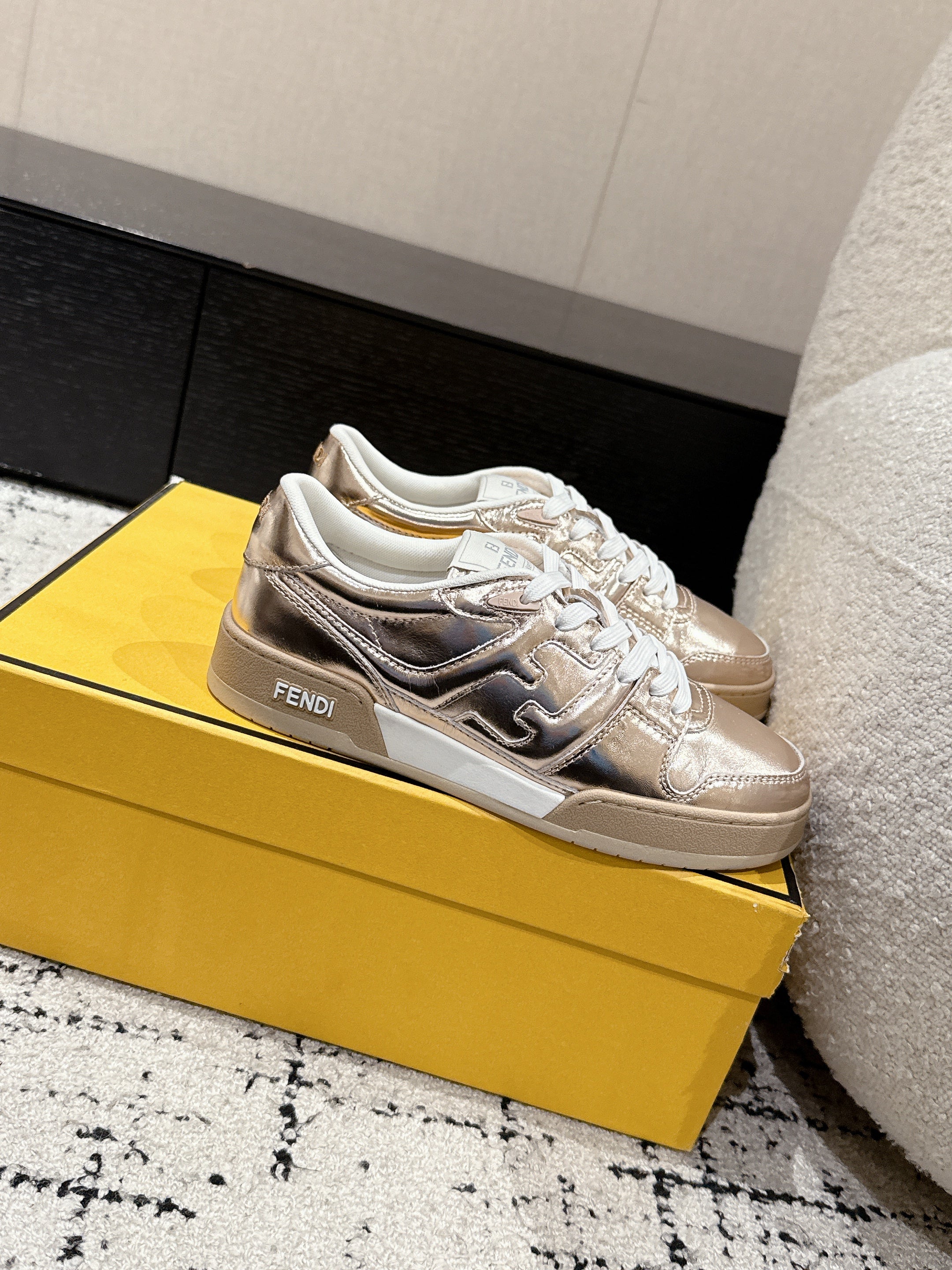 Fendi Match Trainers Copper Leather 679604