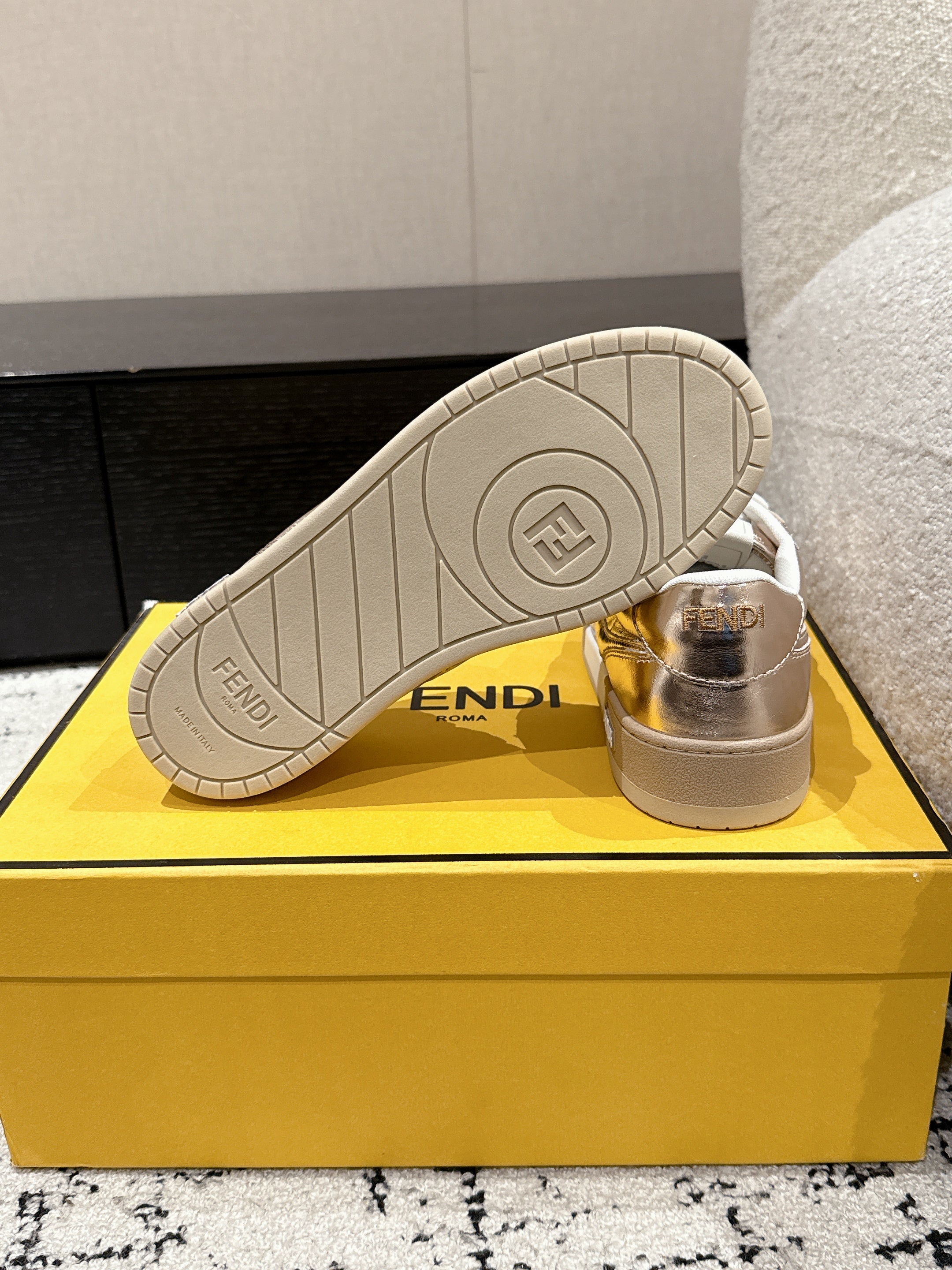 Fendi Match Trainers Copper Leather 679604