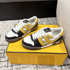 Fendi Match Trainers Black Yellow Leather 679606