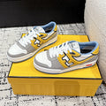 Fendi Match Trainers Grey Yellow Leather 679607