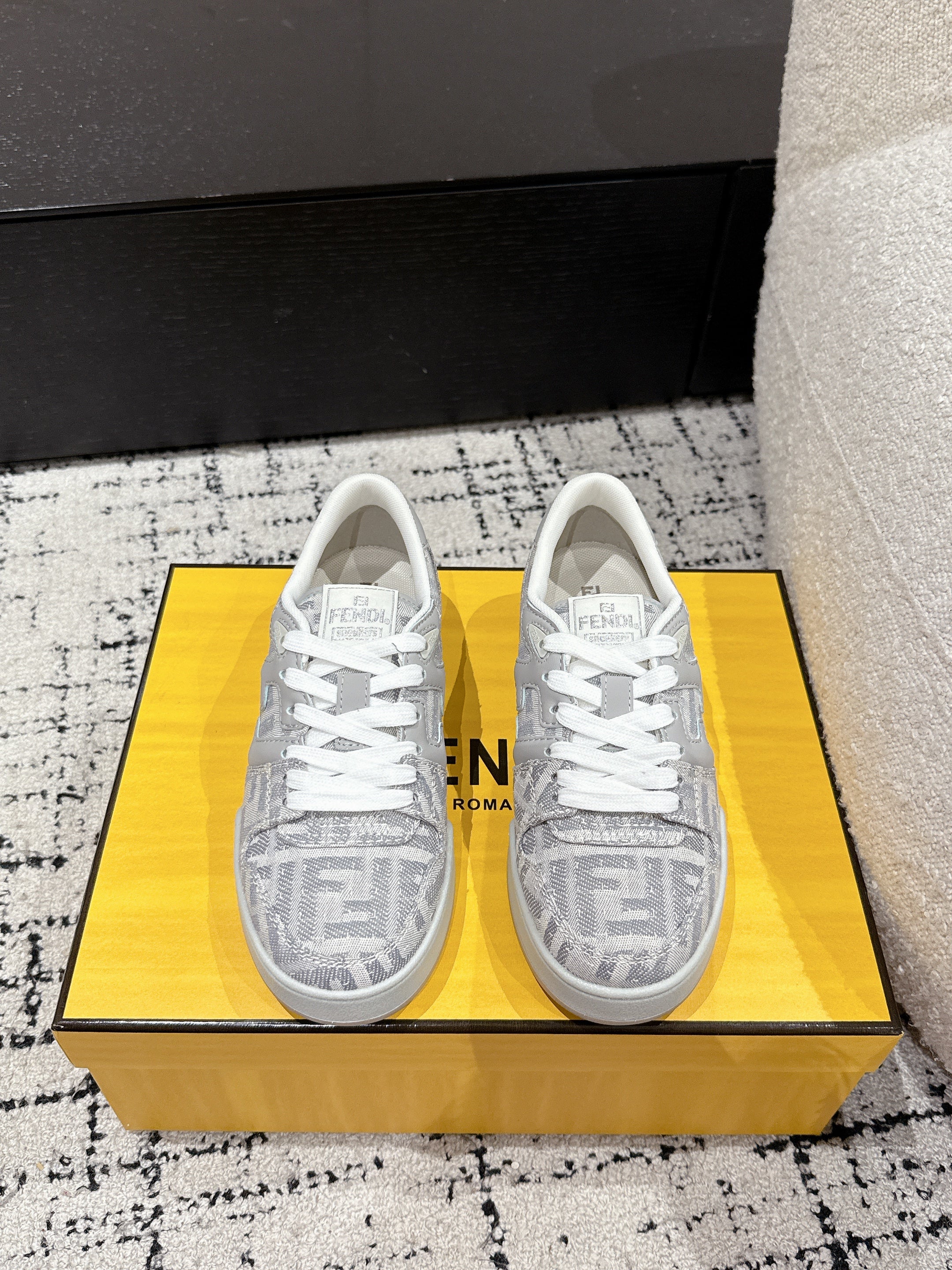 Fendi Match Trainers Grey Denim 679608