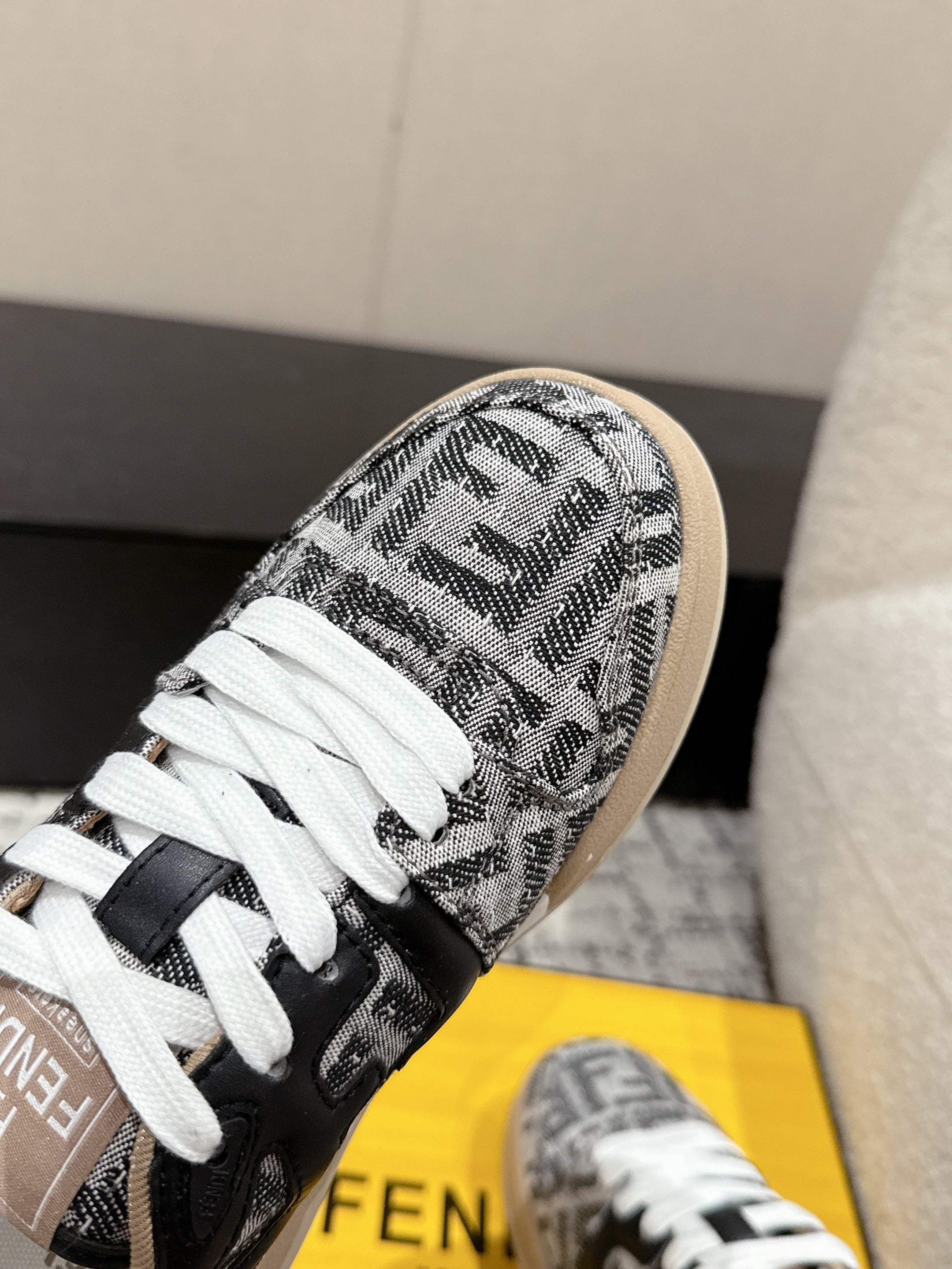 Fendi Match Trainers Black Denim 679609