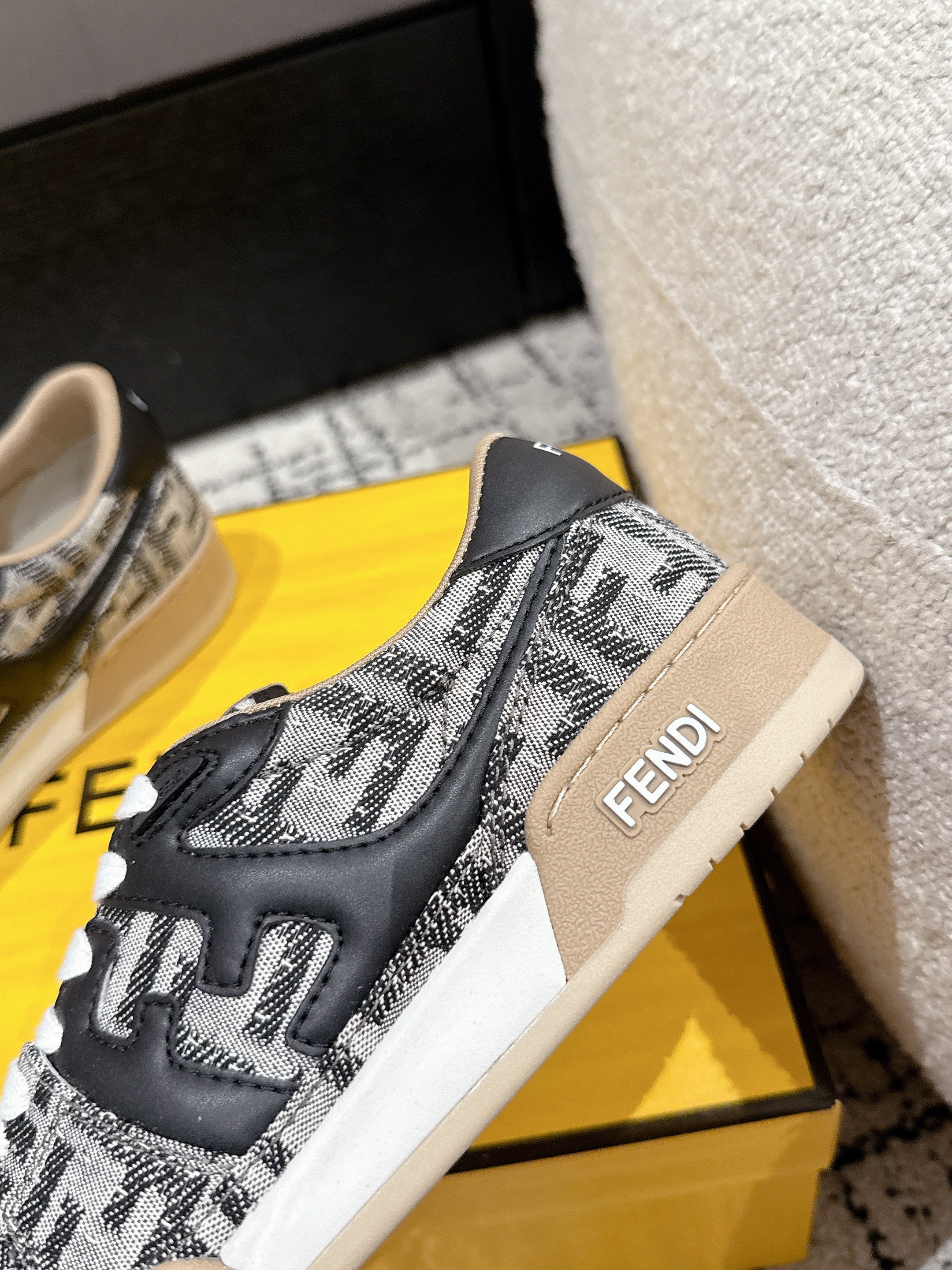 Fendi Match Trainers Black Denim 679609