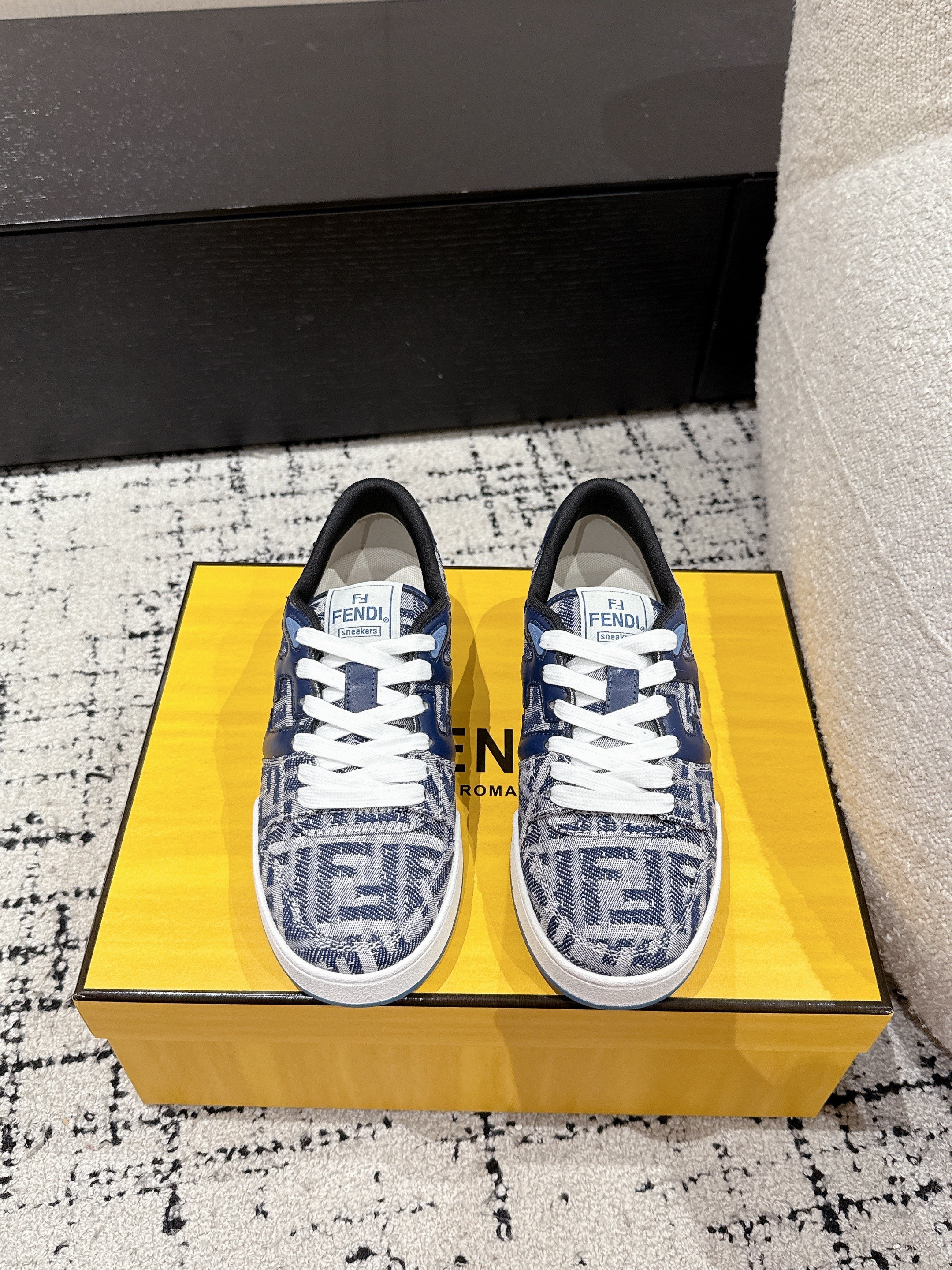 Fendi Match Trainers Blue Denim 679610