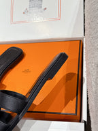 HM 25 Oran Sandal Black Epsom Calfskin