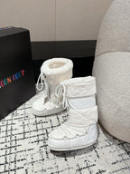 Moon Boot Icon Faux Fur Boots White Shearing 541979