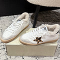 Golden Goose 2025 Star Sneaker White Black mix Leopard Wool Cowhide 500588