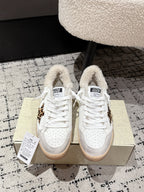 Golden Goose 2025 Star Sneaker White Black mix Leopard Wool Cowhide 500588