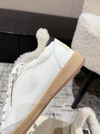 Golden Goose 2025 Star Sneaker White Black mix Leopard Wool Cowhide 500588