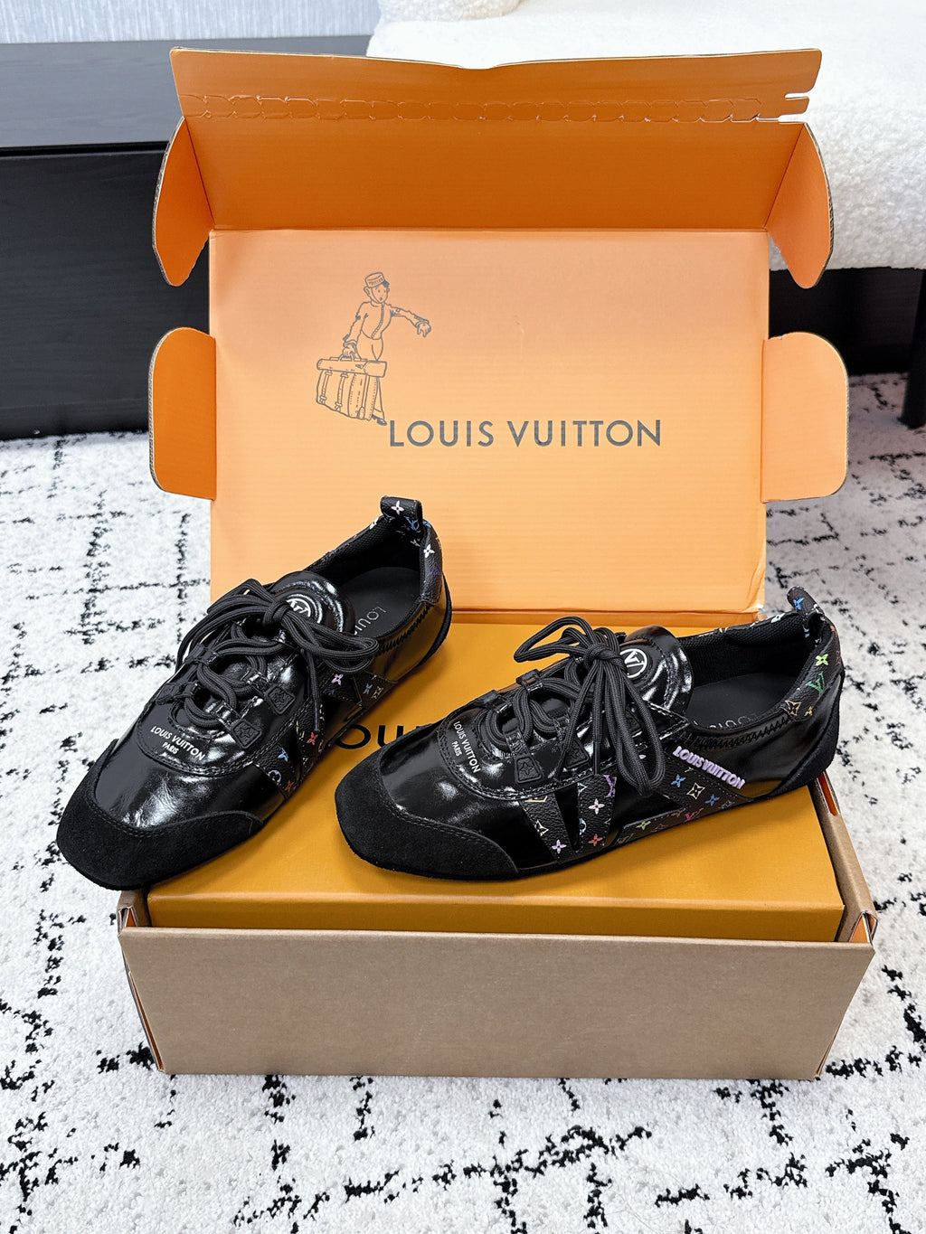 LV Sneakerina Sneaker Black Patent Leather 616967