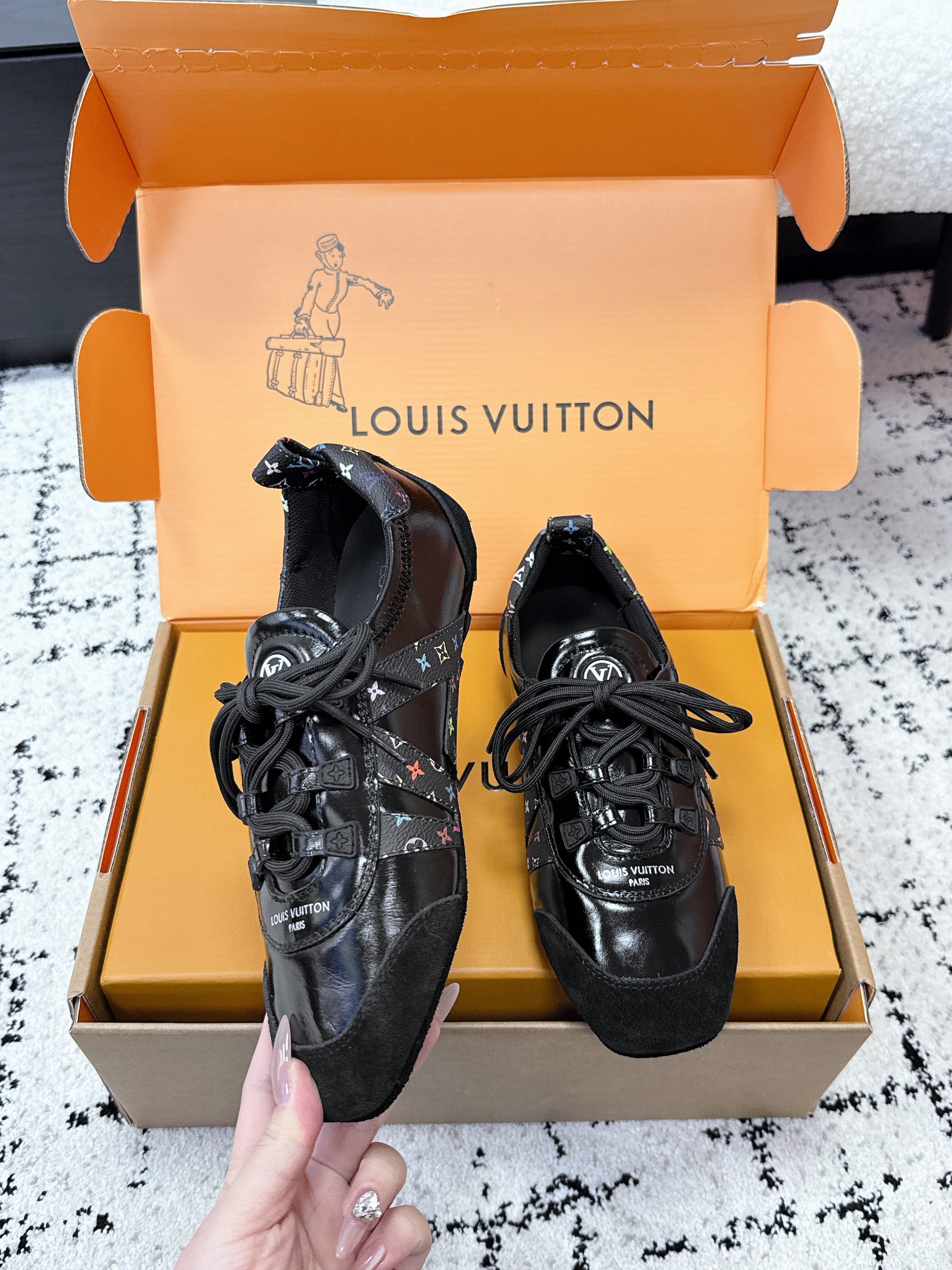 LV Sneakerina Sneaker Black Patent Leather 616967