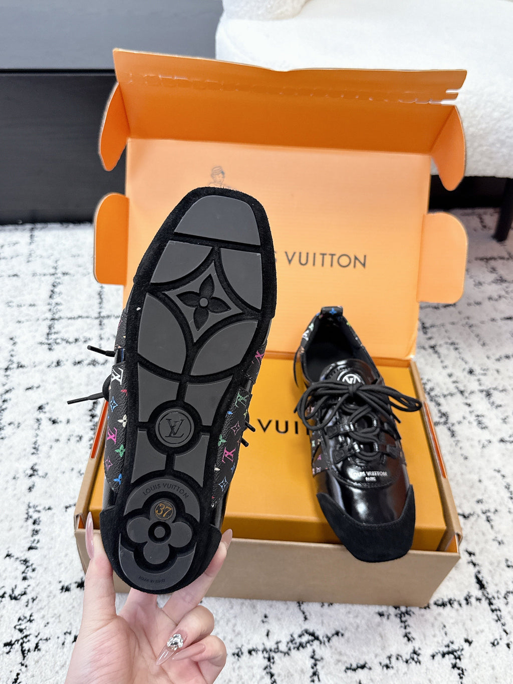 LV Sneakerina Sneaker Black Patent Leather 616967
