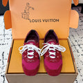 LV Sneakerina Sneaker Burgundy White Suede Leather 616971