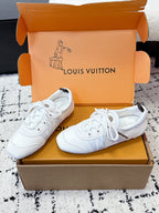 LV Sneakerina Sneaker White Suede Leather 616972