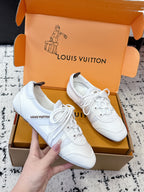 LV Sneakerina Sneaker White Suede Leather 616972