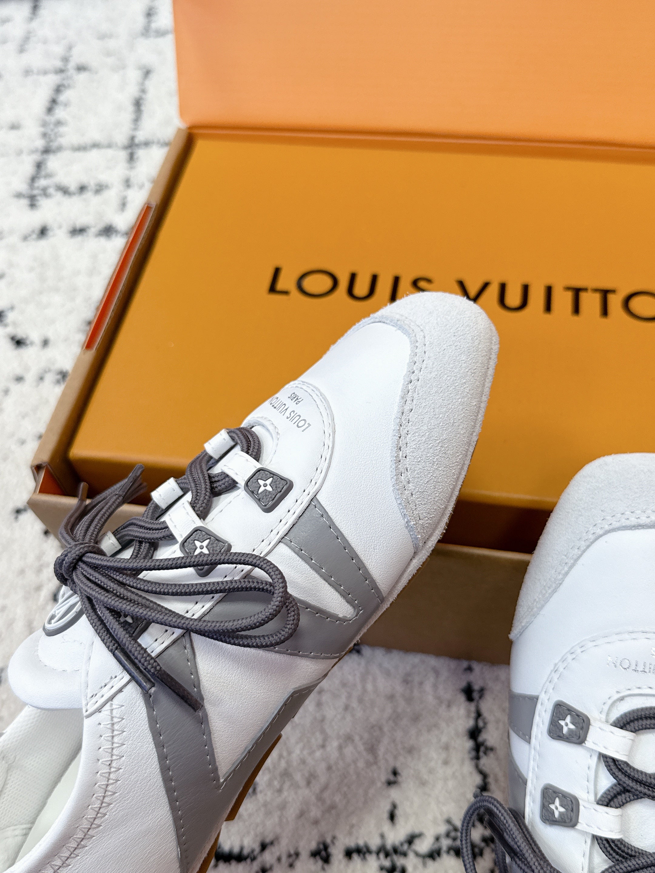 LV Sneakerina Sneaker Grey White Suede Leather 616975