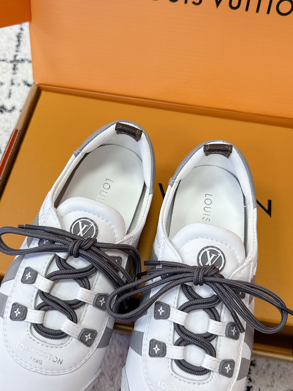 LV Sneakerina Sneaker Grey White Suede Leather 616975