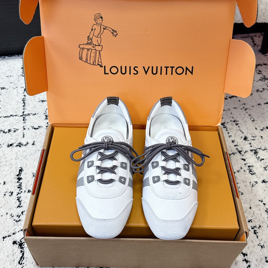 LV Sneakerina Sneaker Grey White Suede Leather 616975