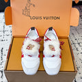 LV Sneakerina Sneaker With Vivienne White Red Suede 616978