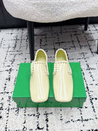 BV Sabato Loafers Flat Lemon Yellow Glossy Leather 769998